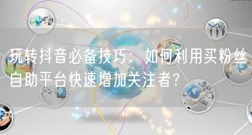玩转抖音必备技巧:如何利用买粉丝自助平台快速增加关注者?