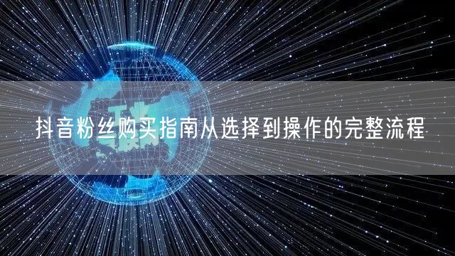 抖音粉丝购买指南从选择到操作的完整流程