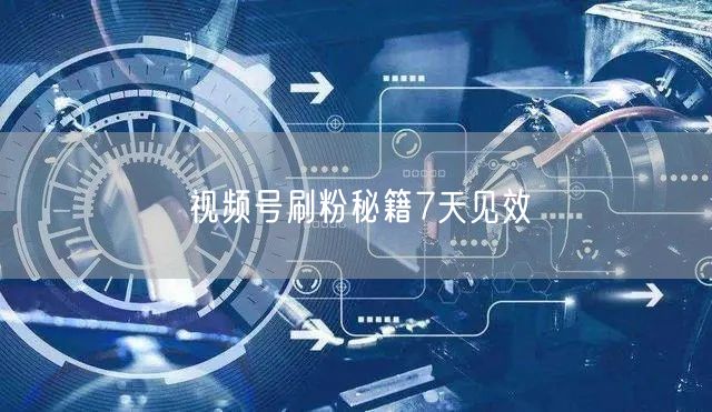 视频号刷粉秘籍7天见效