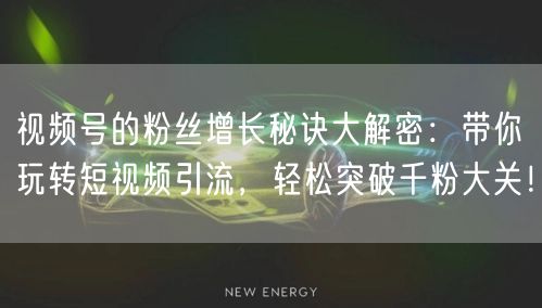 视频号的粉丝增长秘诀大解密:带你玩转短视频引流,轻松突破千粉大关!