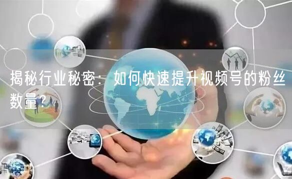 揭秘行业秘密：如何快速提升视频号的粉丝数量？