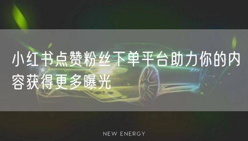小红书点赞粉丝下单平台助力你的内容获得更多曝光
