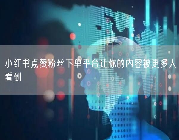 小红书点赞粉丝下单平台让你的内容被更多人看到