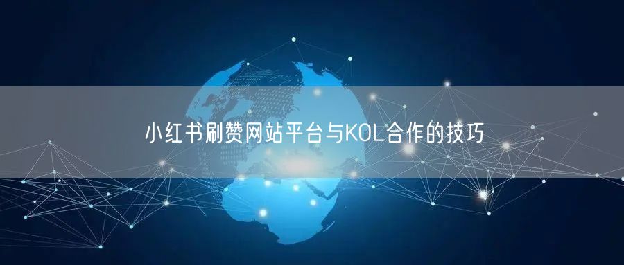小红书刷赞网站平台与KOL合作的技巧