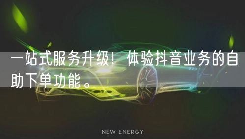 一站式服务升级!体验抖音业务的自助下单功能。