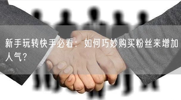 新手玩转快手必看：如何巧妙购买粉丝来增加人气？
