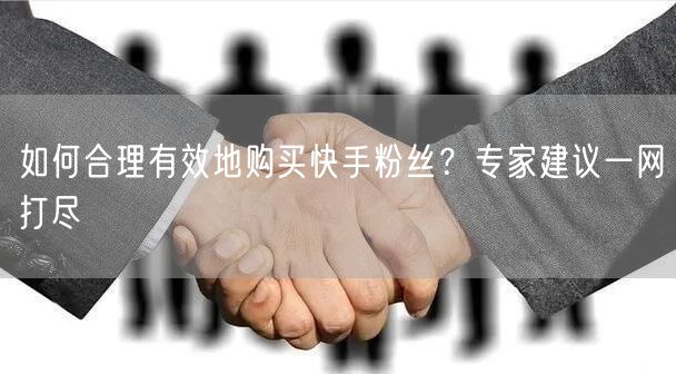 如何合理有效地购买快手粉丝？专家建议一网打尽