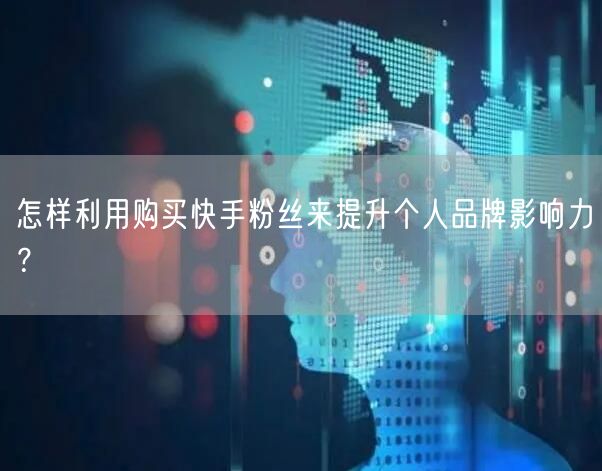 怎样利用购买快手粉丝来提升个人品牌影响力？