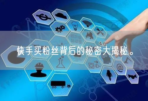 快手买粉丝背后的秘密大揭秘。