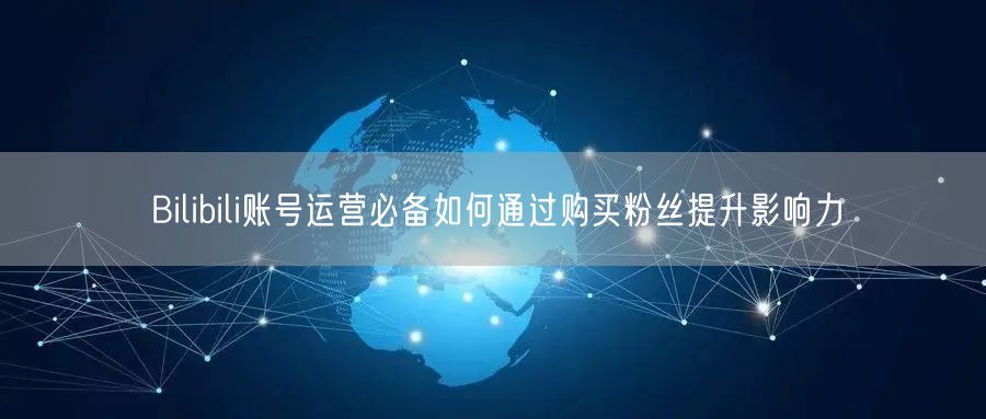 Bilibili账号运营必备如何通过购买粉丝提升影响力
