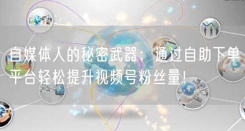 自媒体人的秘密武器：通过自助下单平台轻松提升视频号粉丝量！