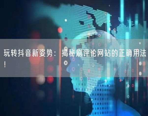玩转抖音新姿势：揭秘刷评论网站的正确用法！