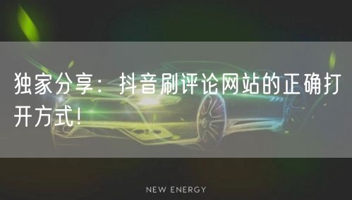 独家分享：抖音刷评论网站的正确打开方式！