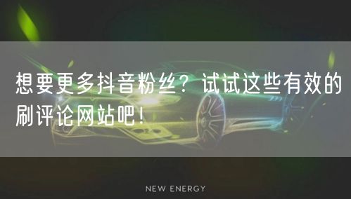 想要更多抖音粉丝？试试这些有效的刷评论网站吧！