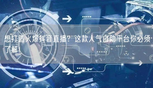 想打造火爆抖音直播？这款人气自助平台你必须了解！