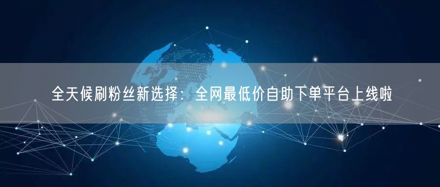 全天候刷粉丝新选择：全网最低价自助下单平台上线啦