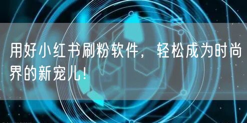 用好小红书刷粉软件，轻松成为时尚界的新宠儿！