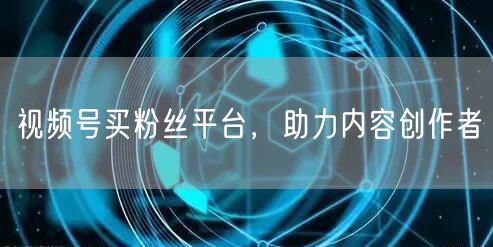 视频号买粉丝平台，助力内容创作者