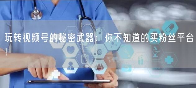 玩转视频号的秘密武器：你不知道的买粉丝平台！