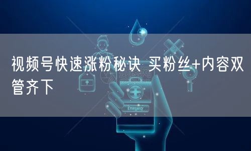 视频号快速涨粉秘诀 买粉丝+内容双管齐下
