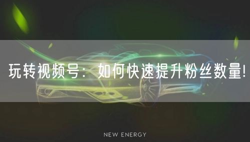 玩转视频号：如何快速提升粉丝数量!
