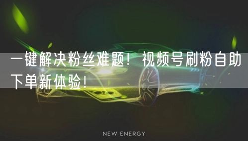 一键解决粉丝难题!视频号刷粉自助下单新体验!