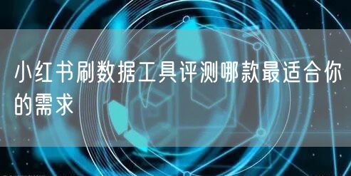 小红书刷数据工具评测哪款最适合你的需求